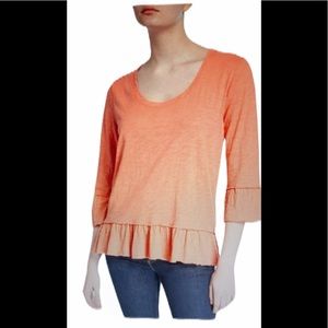 Neiman Marcus 3/4 Ruffle sleeve Summer top Sz S
